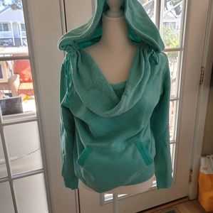 Fleece hooded cowl sweatshirt